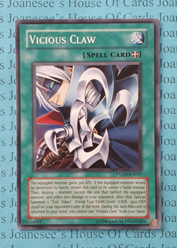 PTDN-EN047 Vicious Claw Short Print Yu-Gi-Oh Card Unl NM/LP - Image 1