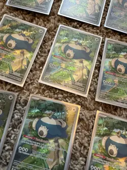 Pokemon 151 Lot Snorlax Promo Card 051 - All Mint - Nine (9) Cards With Sleeves - Image 2
