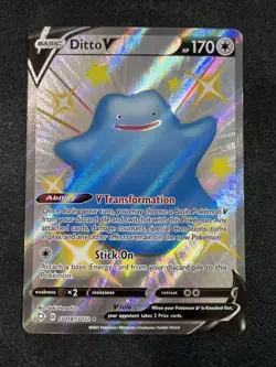 Ditto V - SV118/SV122 - Pokemon Shining Fates Sword Shield Shiny Rare Card NM - Image 1