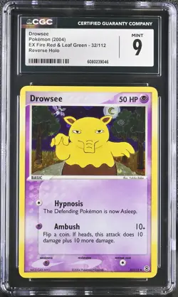 CGC 9 MINT Drowsee EX Fire Red & Leaf Green 32/112 Reverse Holo Pokemon Card - Image 1