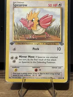 Spearow 62/64 1st Edition Jungle Set Pokemon Card WOTC Vintage LP- - Image 2