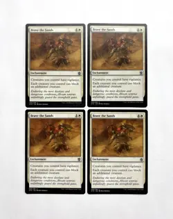 MTG MAGIC THE GATHERING 4X BRAVE THE SANDS KHANS OF TARKIR ENCHANT SILVER UNC ♨ - Image 1