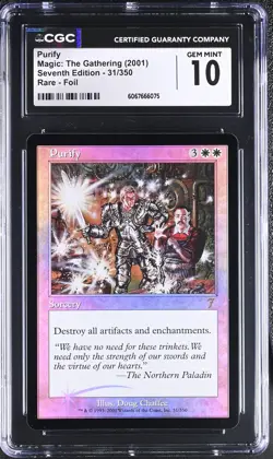 PURIFY 7th Edition Foil Rare CGC 10 MTG [Nostalgium] - Image 1