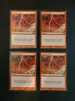 4x Lightning Bolt Core Set 2011 M11 MP Magic The Gathering MTG Tcg Playset X4 4 - Image 1