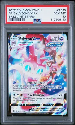 2022 POKEMON SWORD & SHIELD BRILLIANT STARS #TG15 FULL ART/SYLVEON VMAX PSA 10 - Image 1
