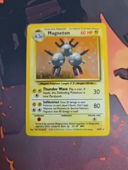 Pokemon TCG Card Base Set Magneton 9/102 Holo Rare MP - Image 1