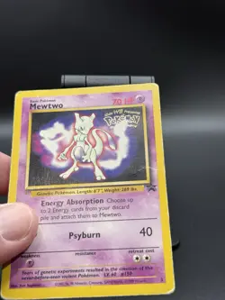 Mewtwo (Movie Promo) 03/53 WOTC BLACK STAR PROMO VINTAGE POKEMON (DMG) - Image 2