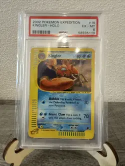 Pokemon Kingler Reverse Holo Card TCG 15/165 Expedition 2002 - Image 1