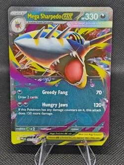 Mega Sharpedo Ex 61/94 Pokemon TCG ME Phantasmal Flames Double Rare Holo NM - Image 1