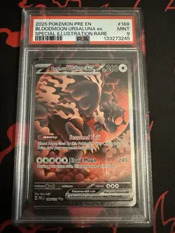 Pokemon Bloodmoon Ursaluna ex Sv: Prismatic Evolutions 168/131 PSA 9 MINT Holo - Image 1