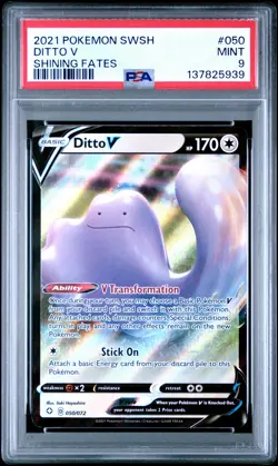 2021 POKEMON SWORD & SHIELD SHINING FATES #050 DITTO V PSA 9 - Image 1