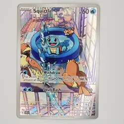 Squirtle 148/142 Sv07 Stellar Crown Illustration Rare Full Art Holo Pokemon TCG - Image 1