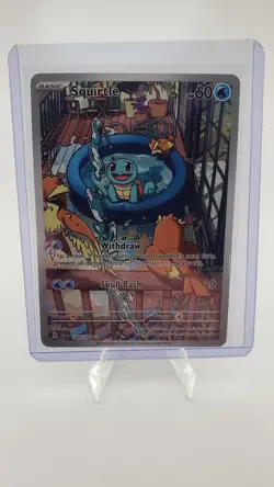 Squirtle 148/142 Sv07 Stellar Crown Illustration Rare Full Art Holo Pokemon TCG - Image 3