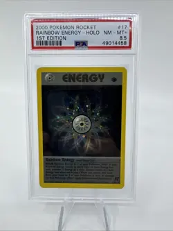 Pokemon Team Rocket 1st Edition Rainbow Energy 17/82 PSA 8.5 - Image 1
