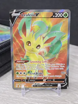 Pokemon Card TCG Leafeon V 166/203 Holo Ultra Rare Evolving Skies 2021 NM - Image 3