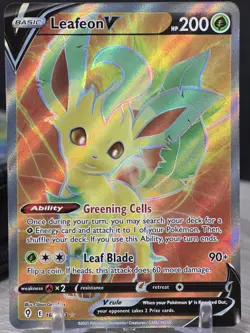 Pokemon Card TCG Leafeon V 166/203 Holo Ultra Rare Evolving Skies 2021 NM - Image 5