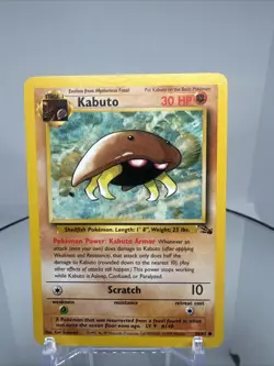 Kabuto 50/62 Fossil Unlimited Pokemon Card Vintage WOTC Regular - Image 1