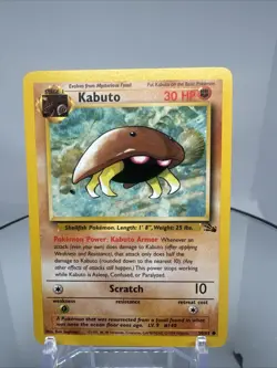 Kabuto 50/62 Fossil Unlimited Pokemon Card Vintage WOTC Regular - Image 2