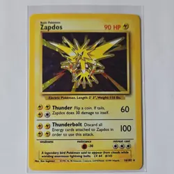 Pokemon TCG Zapdos Base Set Holo Rare 16/102 90 HP Wizards 1999 English Card - Image 1