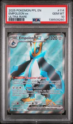 PSA 10 2025 POKEMON EN PHANTASMAL FLAMES 114/094 EMPOLEON ex ULTRA RARE - Image 1