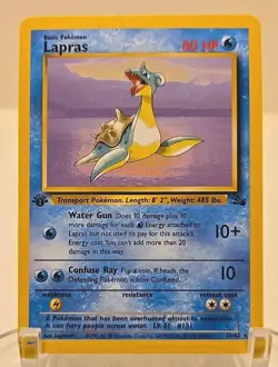 Lapras 1st Edition 25/62 Fossil 1999 WOTC Non-Holo Rare Pokemon - Image 1