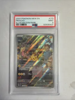 PSA 9 Mint Pikachu 2023 Illustration Rare Pokemon 151 IR 173/165 - Image 1