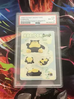 1998 Pocket Monsters Snorlax Kabigon Sealdass Fancy Graffiti PSA 8 NM-MT - Image 1