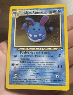 Pokemon TCG - Light Azumarill 13/105 Holo Rare - Neo Destiny - SWIRL - NM / MINT - Image 1