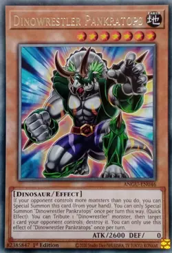 ANGU-EN046 DINOWRESTLER PANKRATOPS RARE 1ST EDITION YuGiOh CARD - Image 1