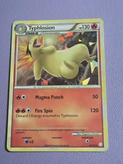 Typhlosion 32/123 - Pokemon Heart Gold Soul Silver Holo Card Cracked LP - Image 1