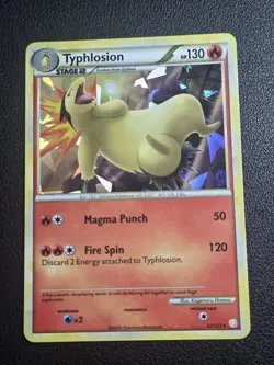 Typhlosion 32/123 - Pokemon Heart Gold Soul Silver Holo Card Cracked LP - Image 2