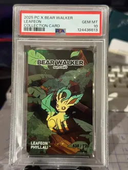 2025 Bear Walker x Pokemon Center Skateboard Card Leafeon - 435/720 PSA 10 - Image 1