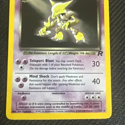 Pokemon Dark Alakazam TCG Team Rocket Holo Card 1/82 Unlimited - Image 3