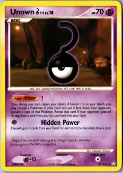 Unown (U) 82/146 Uncommon Legends Awakened LP Pokemon Card - Image 1