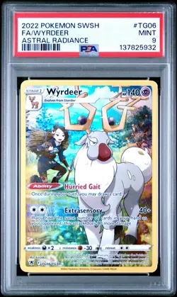 2022 POKEMON SWORD & SHIELD ASTRAL RADIANCE #TG06 FULL ART/WYRDEER PSA 9 - Image 1