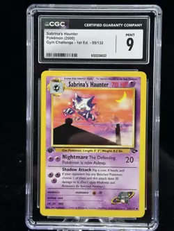Sabrina’s Haunter #55 1st Edition Gym Challenge 2000 Pokemon CGC 9 👻 - Image 1