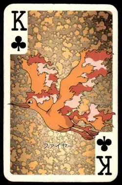 Moltres King of Clubs Televi Kun Poker Deck Pokemon Japanese ~ HP Creased - Image 1