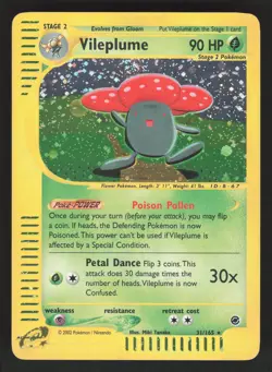 Vileplume 31/165 Holo Rare Pokemon TCG Expedition LP - Image 1