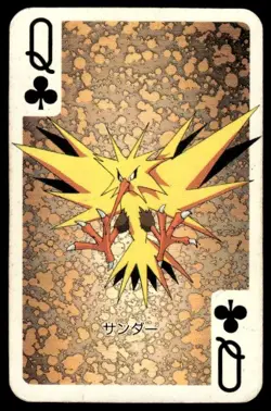 Zapdos Queen of Clubs Televi Kun Poker Deck Pokemon Japanese ~ HP Creased - Image 1