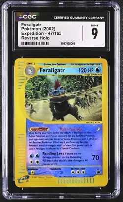 Feraligatr Reverse Holo Rare CGC 9 MINT Pokemon (2002) Expedition 47/165 - Image 1