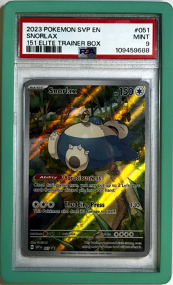 Snorlax Black Star Promo #051 PSA 9 MINT (2023) Pokemon 151 Elite Trainer Box - Image 1