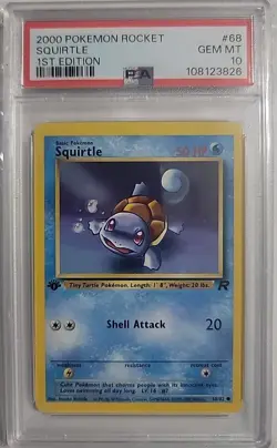 PSA 10 Squirtle 68/82 2000 Pokemon Rocket 1st Edition Common Gem Mint WOTC - Image 1