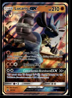 2018 Pokemon SM BSP SM100 Lucario GX LP - Image 1