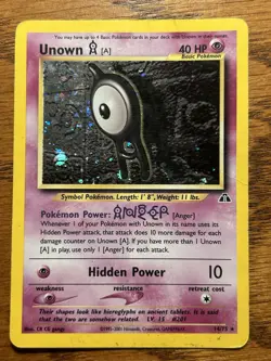 Pokemon TCG Unown 14/75 Neo Discovery Unlimited Holo - Image 1