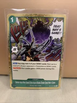 🔥Demon Aura Nine Sword Style Asura Blades Drawn Dead Man's Game Rare OP12-037🔥 - Image 1