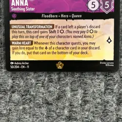 Disney Lorcana Winterspell Anna Soothing Sister 50/204 Legendary NM/Mint - Image 4