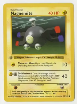 Pokemon - Magnemite (Base Set 1st Edition shadowless card - 53/102) - Image 1