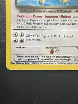 Dark Dragonite 22/82 Team Rocket Pokemon Card Moderately Played normal - Image 4