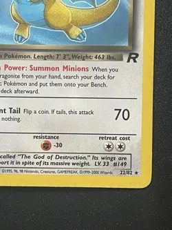 Dark Dragonite 22/82 Team Rocket Pokemon Card Moderately Played normal - Image 5