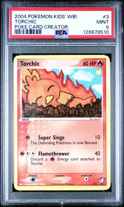 2004 POKEMON KIDS' WB! POKE CARD CREATOR #3 TORCHIC PSA 9 - Image 1